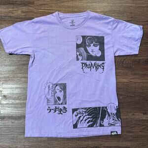 Broken Promises Uzumaki Junji Ito Anime Graphic Tee Purple Size L